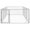 vidaXL Canil para cães ao ar livre com porta 2x4x1 m aço galvanizado