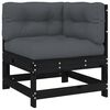 vidaXL 8 pcs conjunto lounge jardim c/ almofad&otilde;es madeira maci&ccedil;a preto