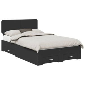 vidaXL Estrutura da Cama Preto 135 x 190 cm Derivados de Madeira