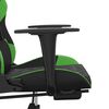 vidaXL Cadeira gaming c/ apoio p&eacute;s couro artificial preto e verde
