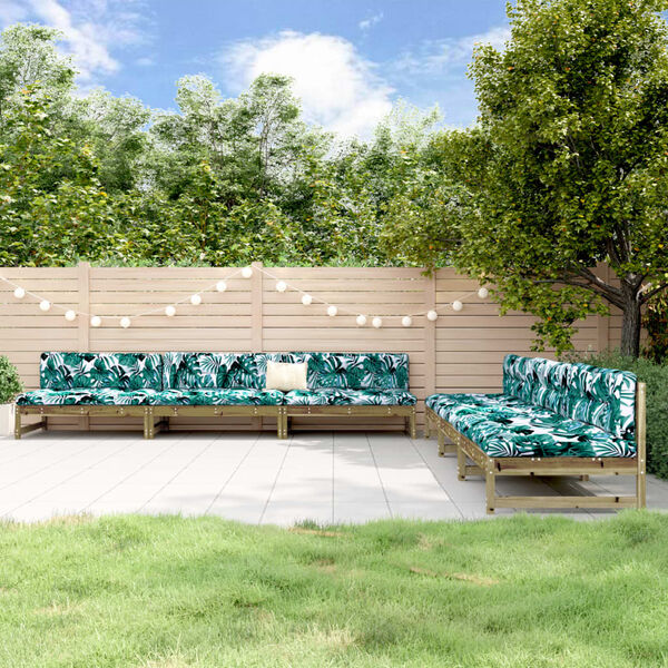 vidaXL 6 pcs conjunto lounge de jardim madeira de pinho impregnada