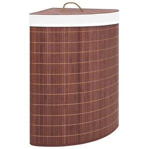 vidaXL Cesto de canto para roupa suja 60 L bambu castanho