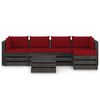 vidaXL 6 pcs conj. lounge jardim + almofad&otilde;es madeira impreg. cinzento
