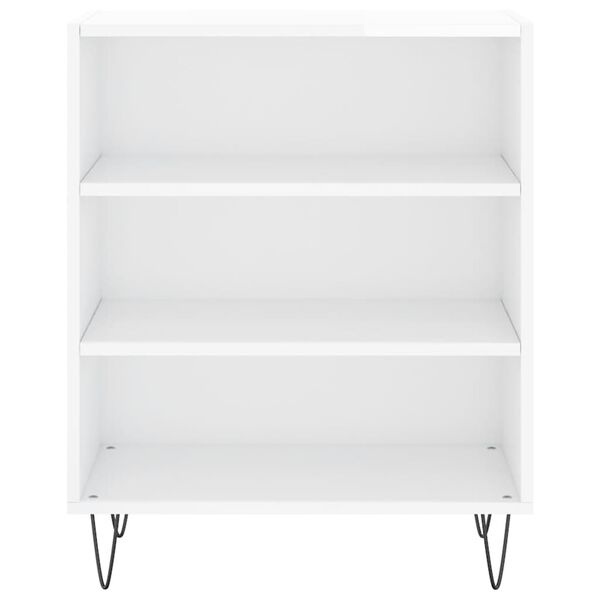 vidaXL Aparador 57x35x70 cm madeira processada branco brilhante