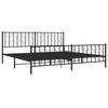 vidaXL Estrutura de cama com cabeceira e p&eacute;s 200x200 cm metal preto