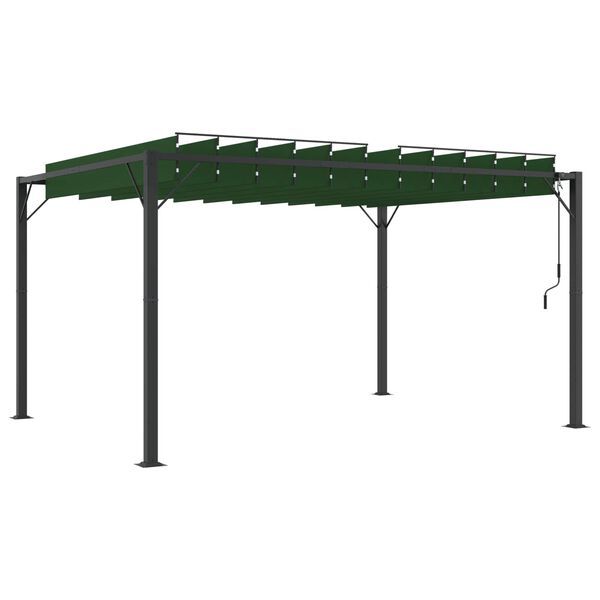 vidaXL Gazebo com telhado louvered Verde 3 x 4 x 2,14 m