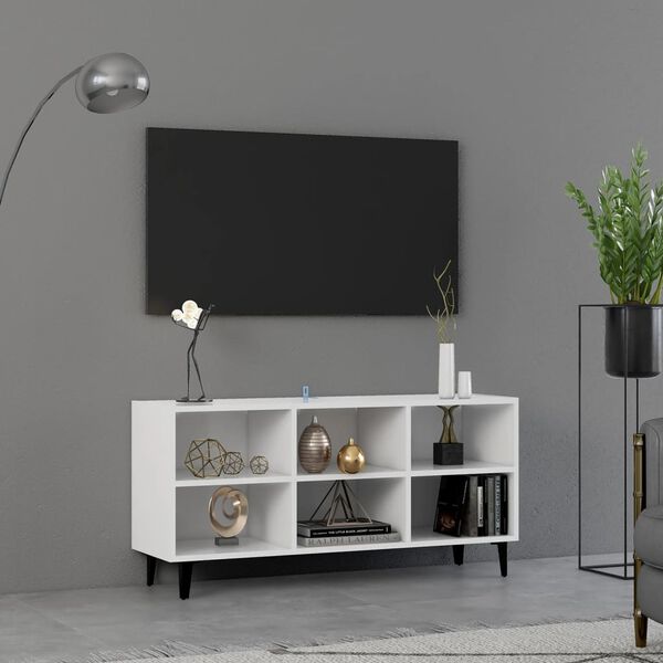 vidaXL M&oacute;vel de TV com pernas em metal 103,5x30x50 cm branco
