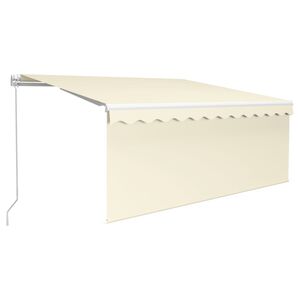 vidaXL Toldo retr&aacute;til manual com estore/LED 3x2,5 m cor creme