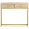 vidaXL Mesa consola 90x30x75 cm madeira de mangueira maciça dourado