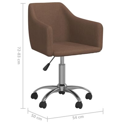 vidaXL Cadeira de escritório giratória tecido castanho