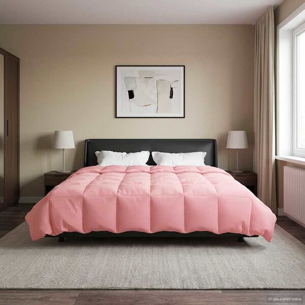 vidaXL Duvet de Ano Inteiro Colchonete Rosa 220 x 260 cm Microfibra