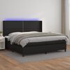 vidaXL Cama box spring c/ colch&atilde;o/LED 200x200cm couro artificial preto