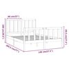 vidaXL Cama sem colch&atilde;o 140x190 cm madeira de pinho maci&ccedil;a branco