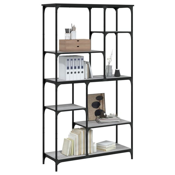 vidaXL Estante 99x35,5x176 cm derivados de madeira/a&ccedil;o cinzento sonoma