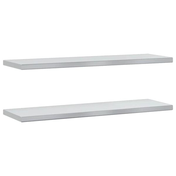 vidaXL Prateleiras de parede 2 pcs 100x30 cm a&ccedil;o inoxid&aacute;vel prateado