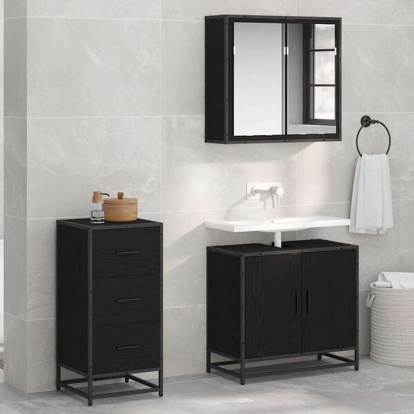 vidaXL Buffet Carvalho Preto 35,5 x 35 x 76 cm