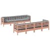 vidaXL 9 pcs conj. sof&aacute;s jardim c/ almofad&otilde;es madeira abeto-de-douglas