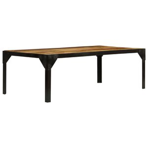 vidaXL Mesa de centro madeira de mangueira maci&ccedil;a &aacute;spera e a&ccedil;o 110 cm