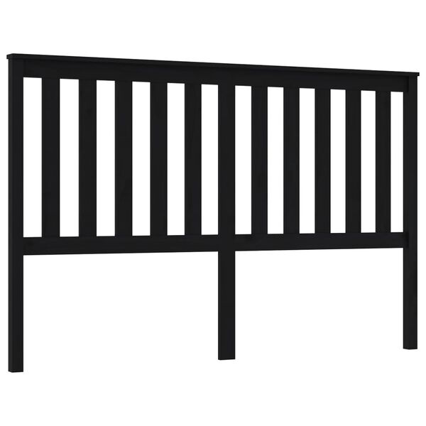 vidaXL Cabeceira de cama 166x6x101 cm pinho maci&ccedil;o preto