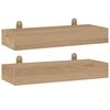 vidaXL Prateleiras de parede 2 pcs 40x15x4 cm madeira de teca maci&ccedil;a