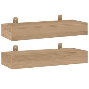 vidaXL Prateleiras de parede 2 pcs 40x15x4 cm madeira de teca maci&ccedil;a