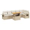 vidaXL 7 pcs conjunto de sof&aacute;s p/ jardim com almofad&otilde;es vime PE bege
