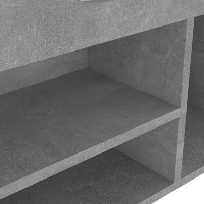 vidaXL Banco sapateira + almofadão 104x30x49 cm contrap. cinza cimento