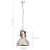 vidaXL Candeeiro suspenso industrial redondo 25 W 30 cm E27 prateado