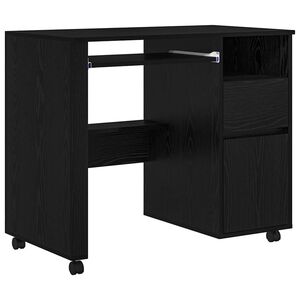 vidaXL Mesa com Rodas Carvalho Preto Derivados de Madeira