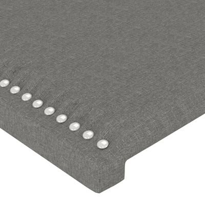 vidaXL Cabeceira de cama 2 pcs tecido 80x5x78/88 cm cinzento-escuro