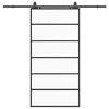 vidaXL Porta deslizante c/ conj ferragens 102x205cm vidro ESG preto
