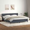 vidaXL Cama com molas/colch&atilde;o 180x220 cm veludo cinzento-escuro