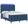 vidaXL Cama Box Spring LED com colch&atilde;o Azul 140 x 200 cm tecido