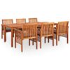 vidaXL 7 pcs conjunto de jantar exterior c/ almofad&otilde;es ac&aacute;cia maci&ccedil;a