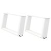 vidaXL P&eacute;s para mesa de centro em formato de U, 2 pe&ccedil;as, branco, 70x(30-31) cm, a&ccedil;o