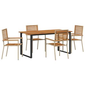 vidaXL Conjunto de Jantar para Jardim 5 unid. Bege