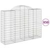 vidaXL Cestos gabião arqueados 50 pcs 200x50x140/160 ferro galvanizado
