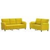 vidaXL Conjunto de Sof&aacute;s 2 pcs Amarelo Veludo