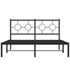 vidaXL Estrutura de cama com cabeceira 140x200 cm metal preto