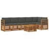 vidaXL Conjunto de Sof&aacute;s para Exterior 7 unid. Natural e Antracite