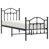 vidaXL Estrutura de cama com cabeceira e p&eacute;s 75x190 cm metal preto