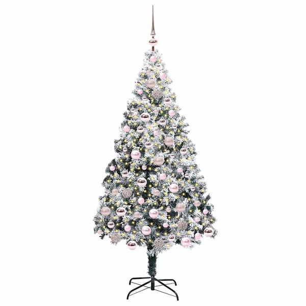 vidaXL &Aacute;rvore de Natal Artificial Branco 180 cm PVC, A&ccedil;o e Pl&aacute;stico