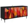 vidaXL Gabinete para TV HEESCH 102 x 33 x 51 cm Carvalho Preto