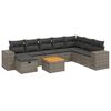 vidaXL 9 pcs conjunto sof&aacute;s p/ jardim com almofad&otilde;es vime PE cinzento