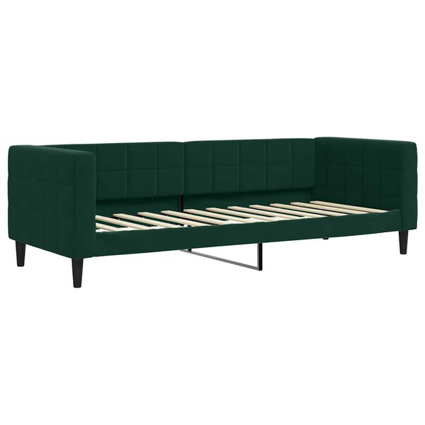 vidaXL Sof&aacute;-cama com colch&atilde;o 80x200 cm veludo verde-escuro