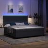 vidaXL Cama Box Spring LED Cinza Escuro e Branco 200 x 200 cm