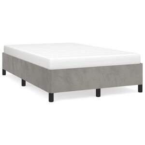 vidaXL Estrutura de cama sem colch&atilde;o cinza claro Veludo