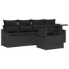 vidaXL Conjunto de Sof&aacute; de Jardim 5 unid. Preto vime PE