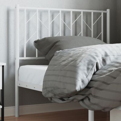 vidaXL Cabeceira de cama 90 cm metal branco