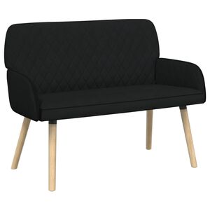 vidaXL Sof&aacute; de 2 lugares com p&eacute;s de madeira maci&ccedil;a 2 lugar Preto